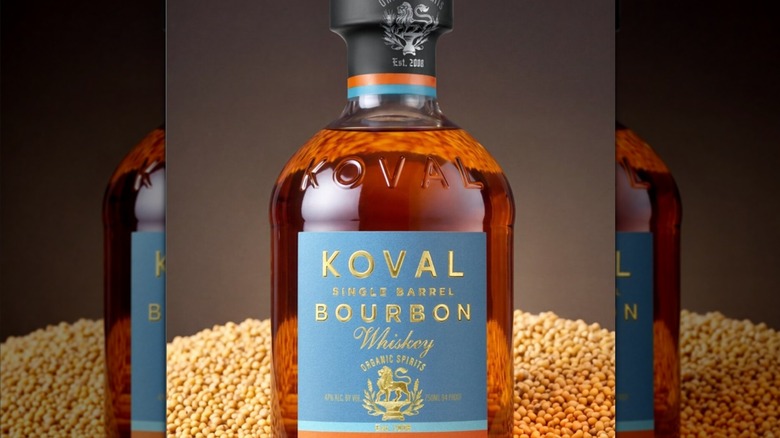bottle of Koval single barrel bourbon