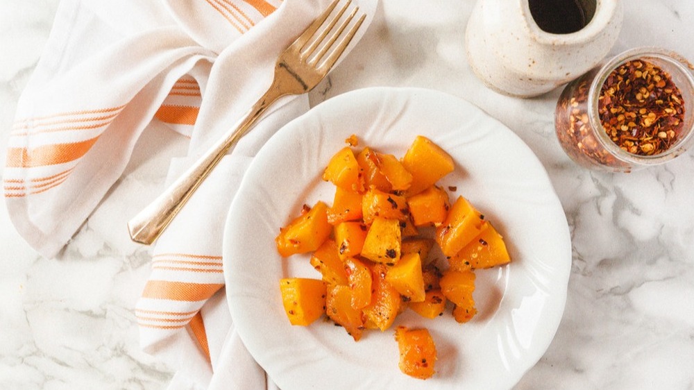 roasted and sliced butternut squash  
