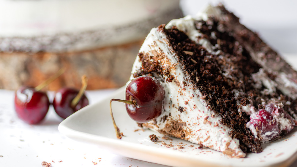 Slice of black forest cake