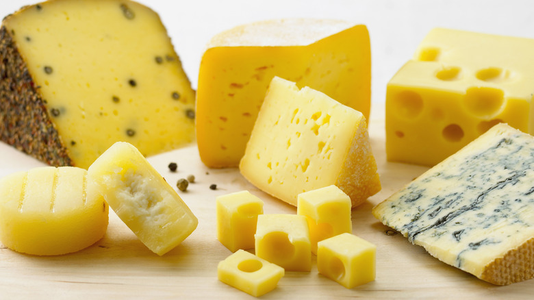 Variety of cheeses