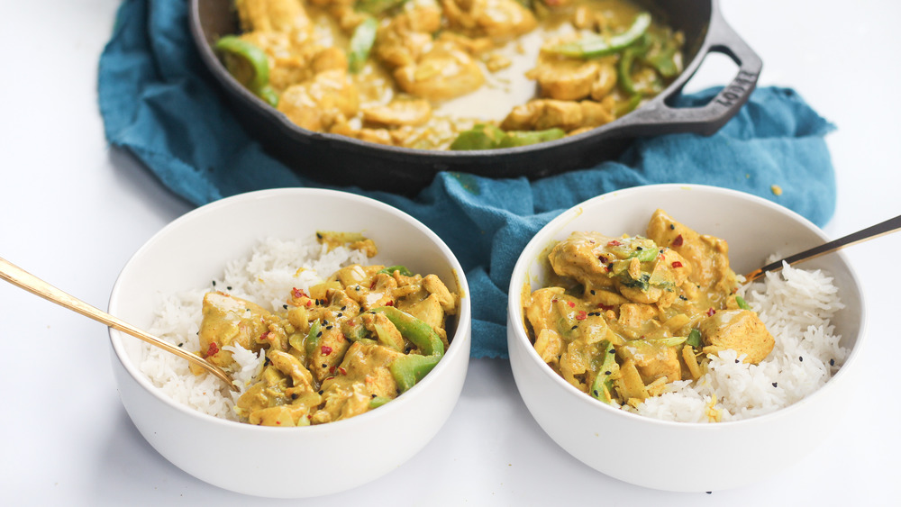 chicken curry in bowls