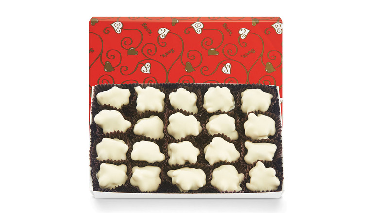 box of white candy