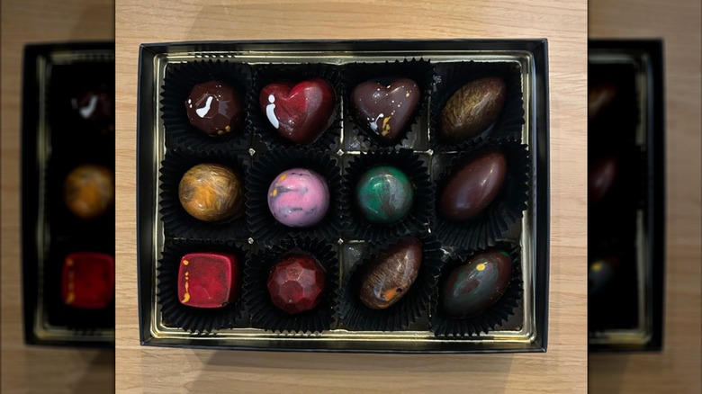 Box of deluxe gourmet bonbons.