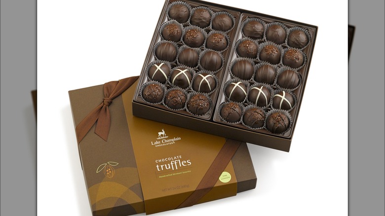 Box of handcrafted truffles.