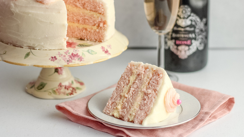 classic pink champagne cake