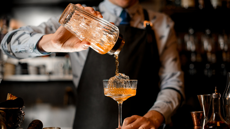 Bartender making a drink