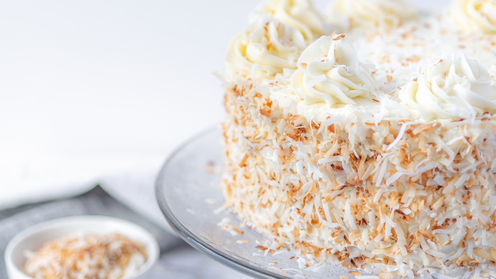 coconut cake recipe served