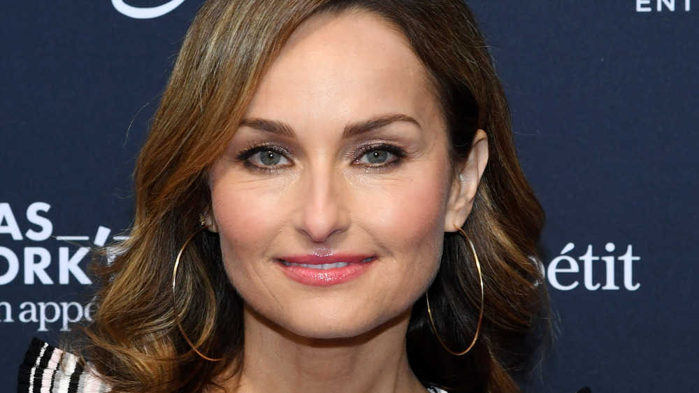 Closeup of Giada De Laurentiis wearing earrings