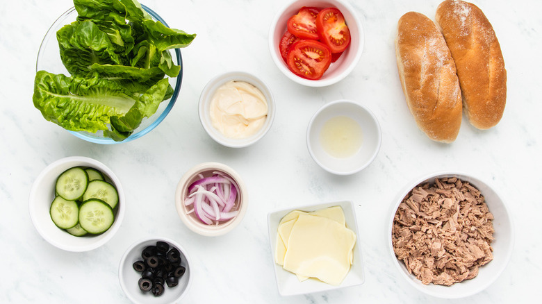 sub rolls and toppings