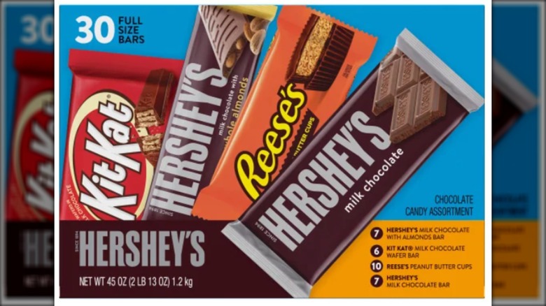 Variety package of Hershey candy bars