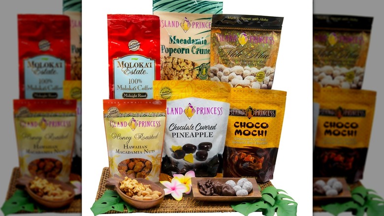 Island Princess gift box featuring Hawaii-themed snacks and ingredients.