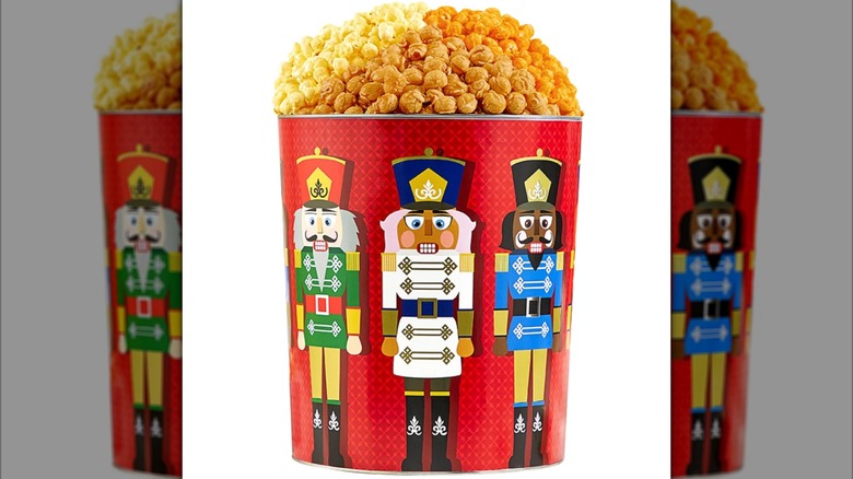 The Popcorn Factory 3.5 Gallon Nutcracker Cheer Holiday Tin