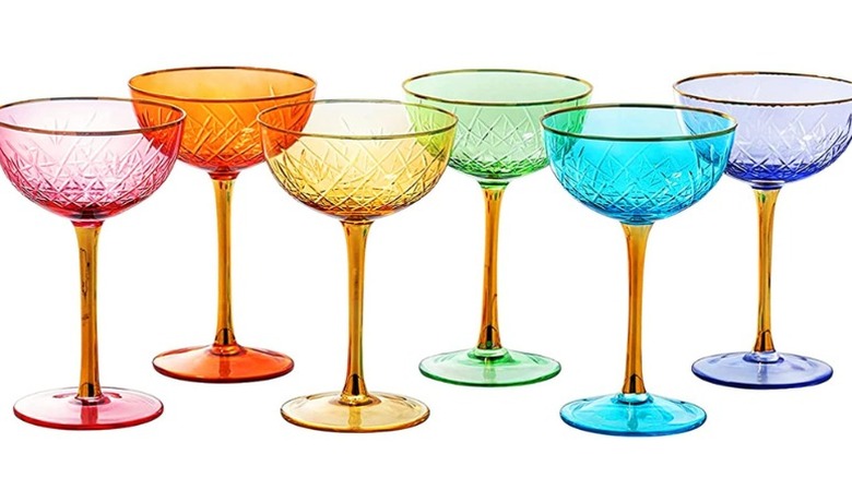multicolor coupe glasses