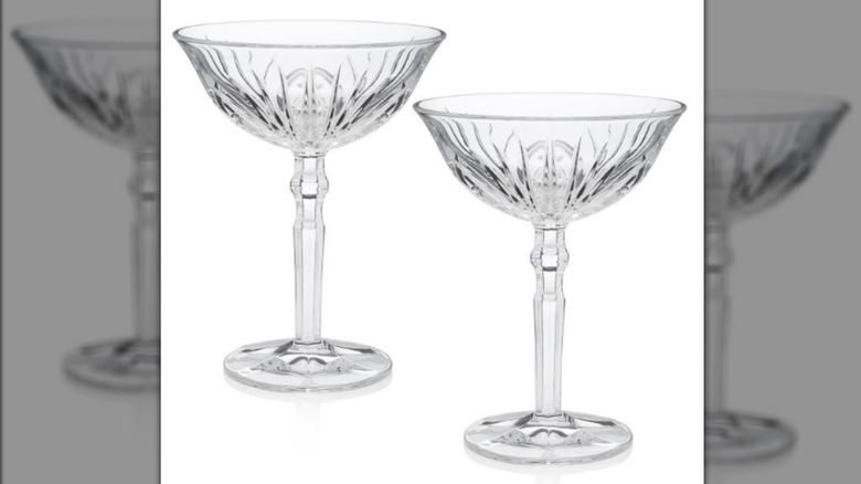 two coupe glasses