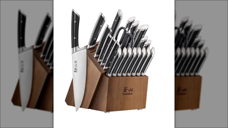 kitchen knife set with block