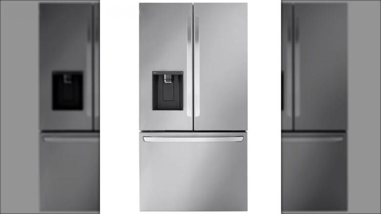 stainless steel refrigerator with French doors