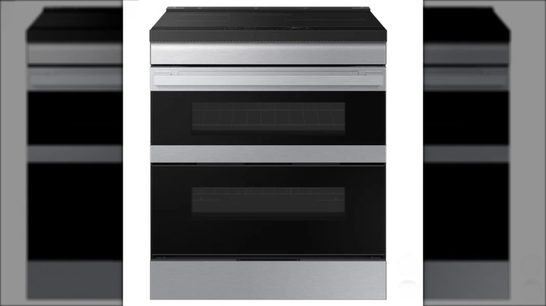 stainless steel and black oven