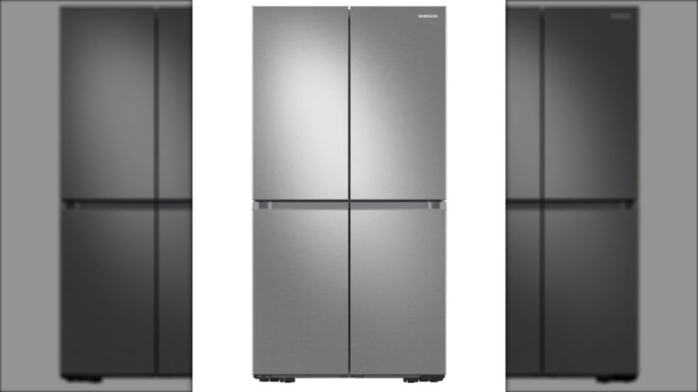 stainless steel refrigerator with French doors