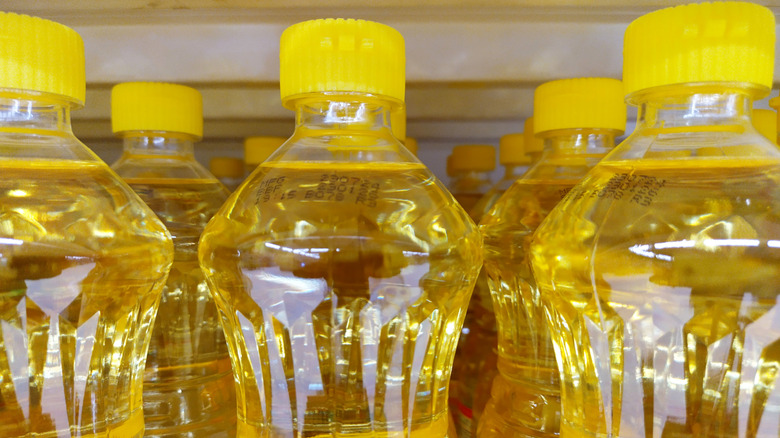 tops of cooking oil bottles