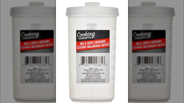 Clear plastic Cooking Concepts Plastic Mix & Serve Containers