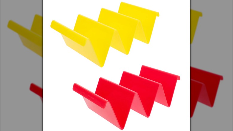 Cooking Concepts Plastic Taco Stands in yellow and red