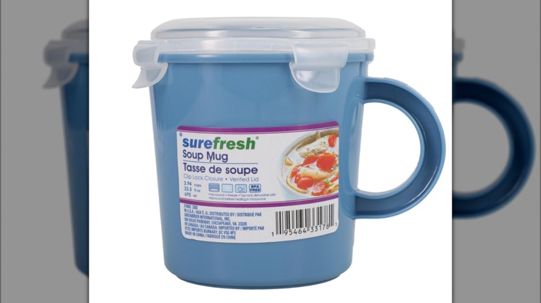 Surefresh Plastic Soup Mug with Clip-Lock Lid