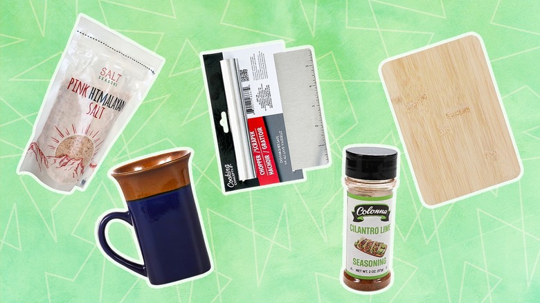 Dollar Tree items on green background