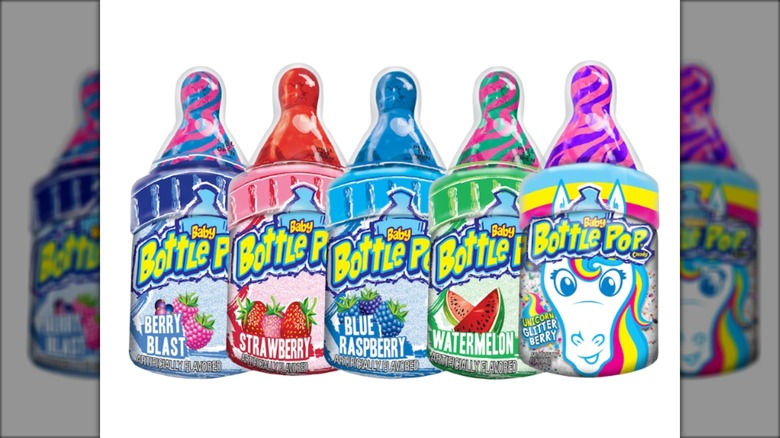 candy in containers that look like baby bottles