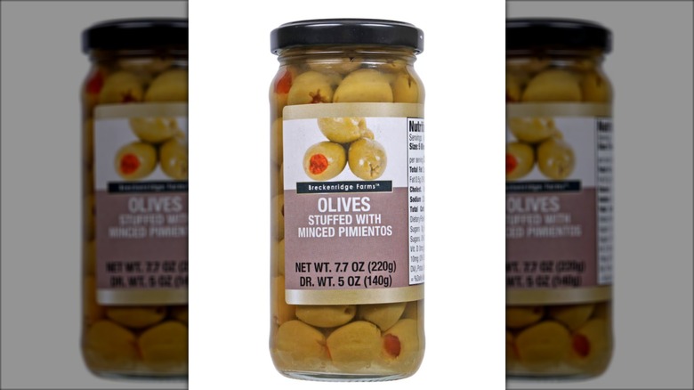 jar of green olives stuffed with pimentos
