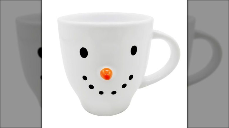 snowman mug with eyes and nose