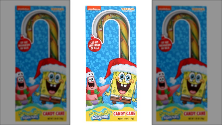 large spongebob themed candy cane