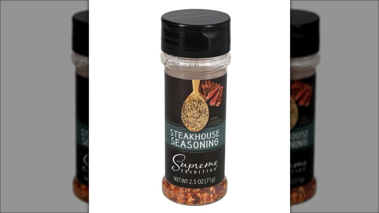 bottle of steak seasoning