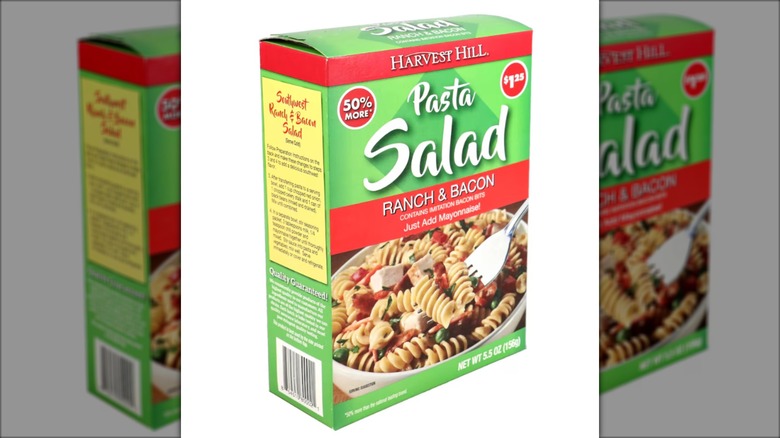 Box of Harvest Hill pasta salad in ranch and bacon flavor
