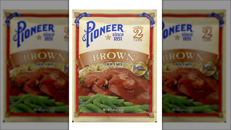 Package of Pioneer brown gravy mix