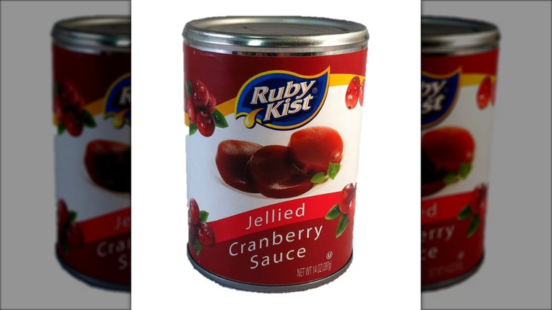 Jar of Ruby Kist jellied cranberry sauce