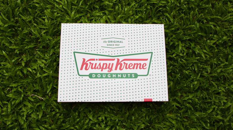 A box of Krispy Kreme doughnuts