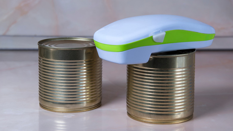 Electric can opener and cans