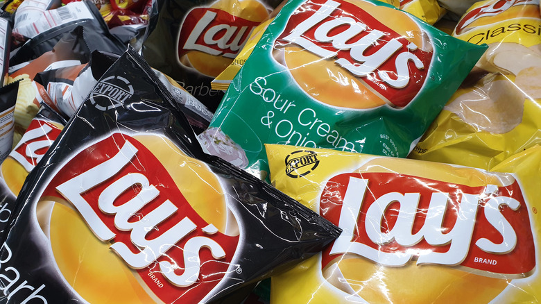 Pile of Lay's potato chip bags