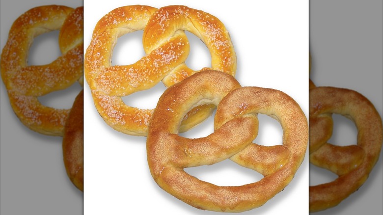 Soft pretzels with salt and cinnamon sugar