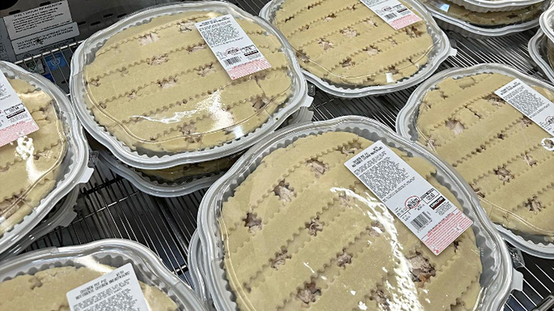 Costco chicken pot pies in refrigerator
