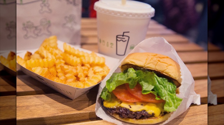 Burger and fries from Shake Shack