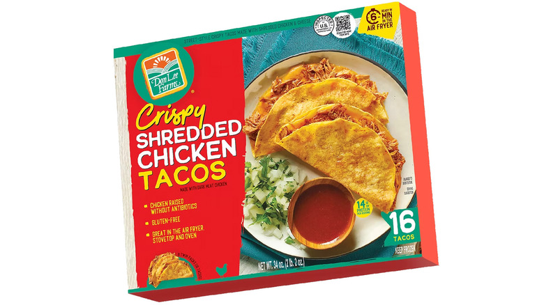 box of Don Lee crispy tacos