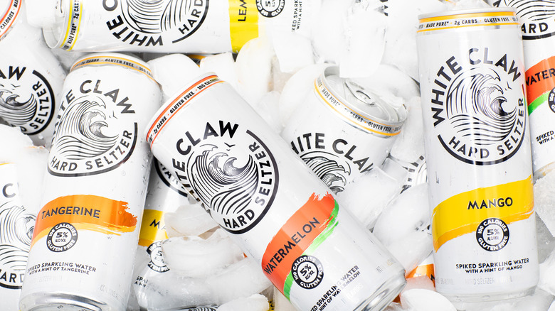 Variety of White Claw cans