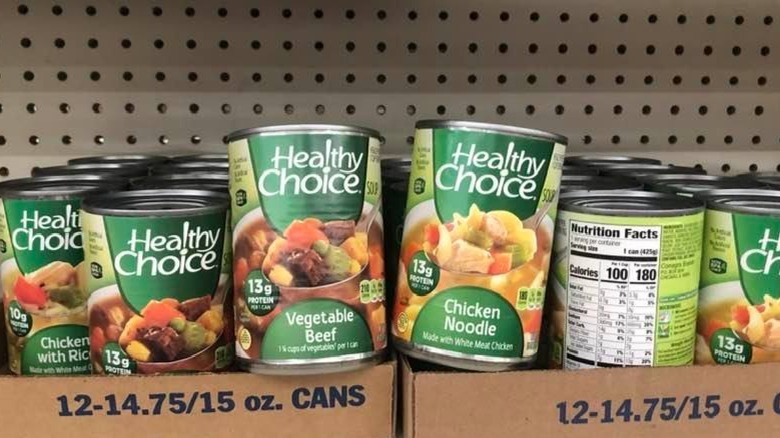 healthy choice soup cans