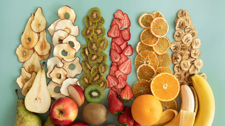 Slices of dried fruits