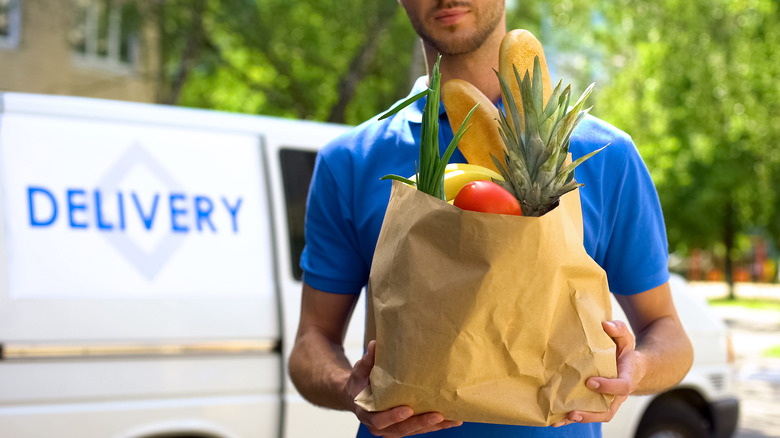 food delivery service worker