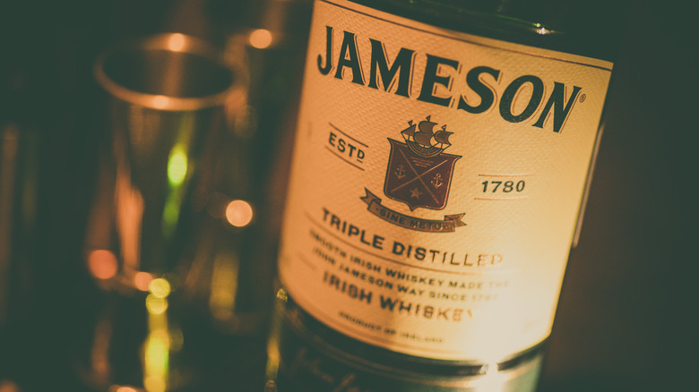 A single bottle of Jameson Irish Whiskey