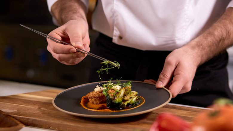 chef plating a dish