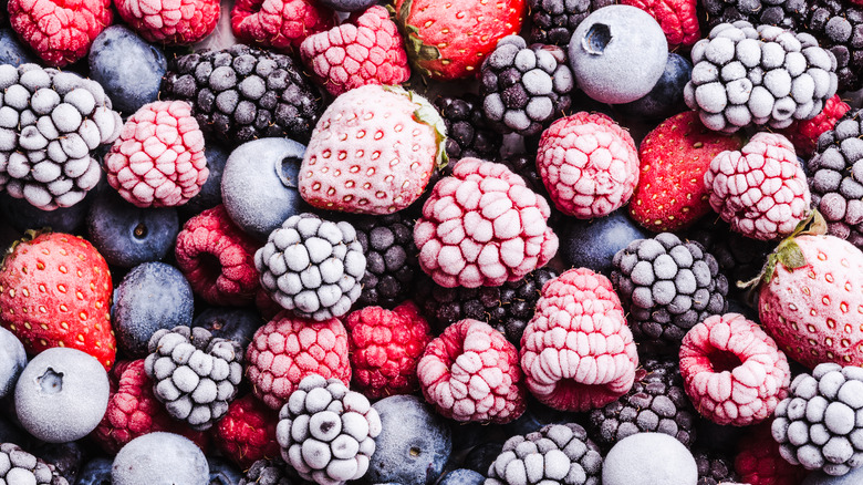 Frozen strawberries, blackberries, blueberries, raspberries
