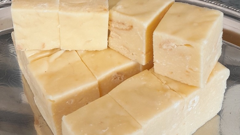 White fudge on a plate